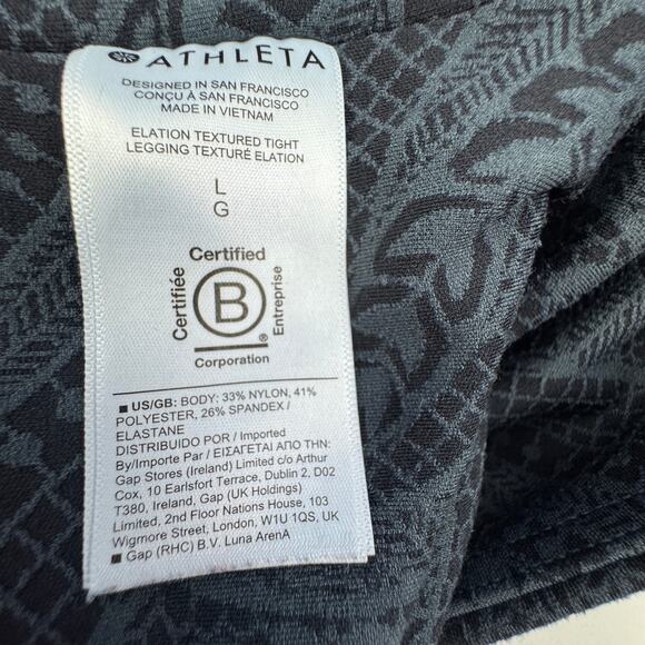 Athleta Elation Textured Floral Tights Leggings Athletic Workout Women's Size L - Picture 7 of 8